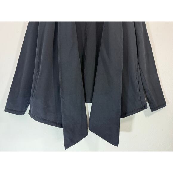 Pact Women’s Avenue Draped Cardigan Size L Black Organic Cotton Blend Open Front - Picture 5 of 9